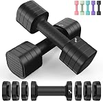 Adjustable Dumbbell Set of 2, Sportneer 4 in 1 Free Weights Dumbbells for Women Man, Each 2lb 3lb 4lb 5lb Fast Adjust Weights with TPU Soft Rubber Handle for Home Gym Exercise Training