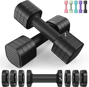 Sportneer Verstellbare Hanteln Frauen Set – Kurzhanteln 2er Set (0,9–2,3 kg pro Hantel), 4-in-1 Hanteln Set mit rutschfestem TPU-Griff,Dumbbell Set für Home Gym, Fitness & Krafttraining