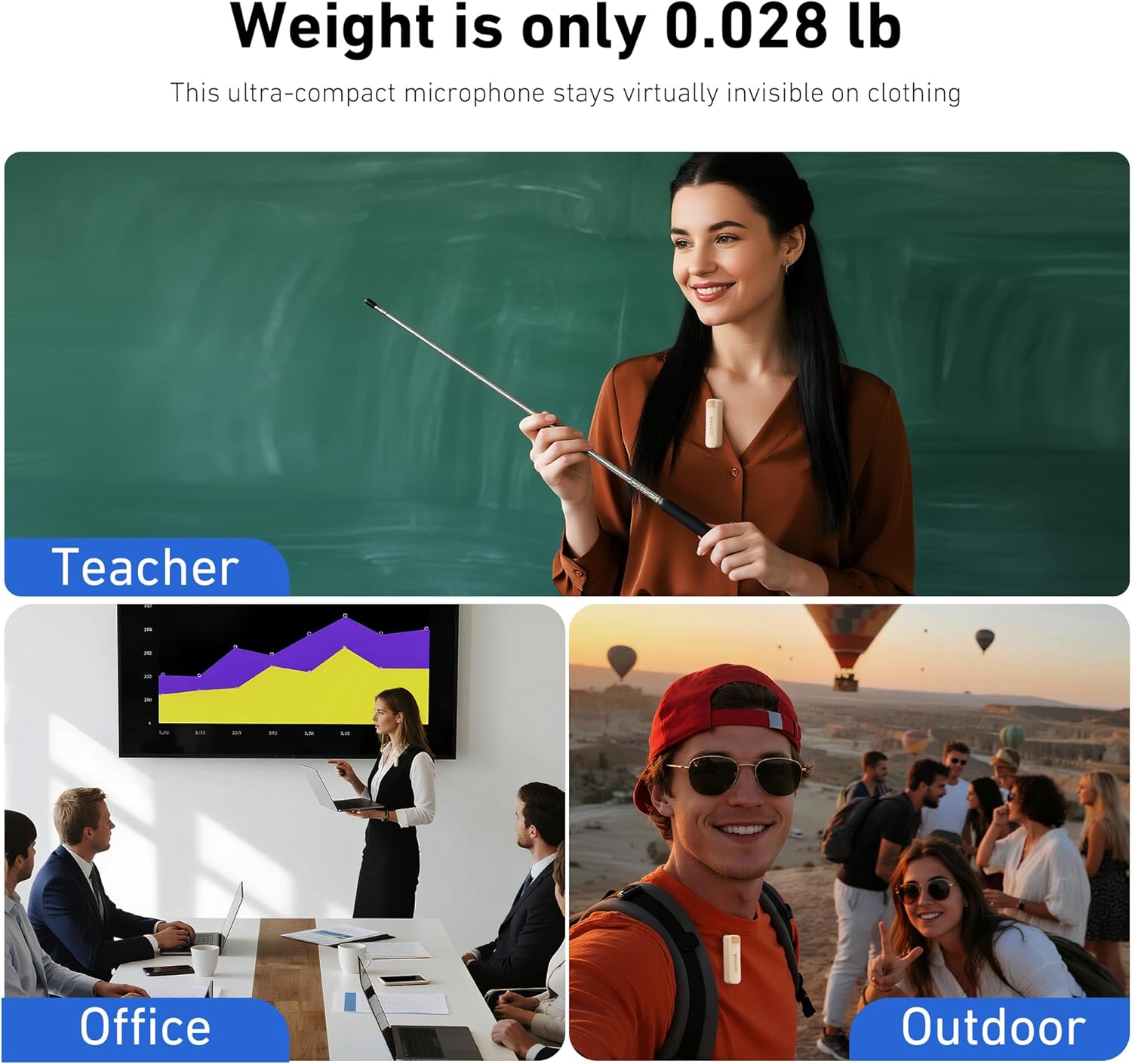 Wireless Voice Amplifier with 2 Magnetic Lavalier Mics, Charging &Storage,Teachers Voice Amplifier with Laple Mic Speaker,Mini Voice Amplifier for Classroom,Speech,Training Outdoor (Skin Tone) - Image 7