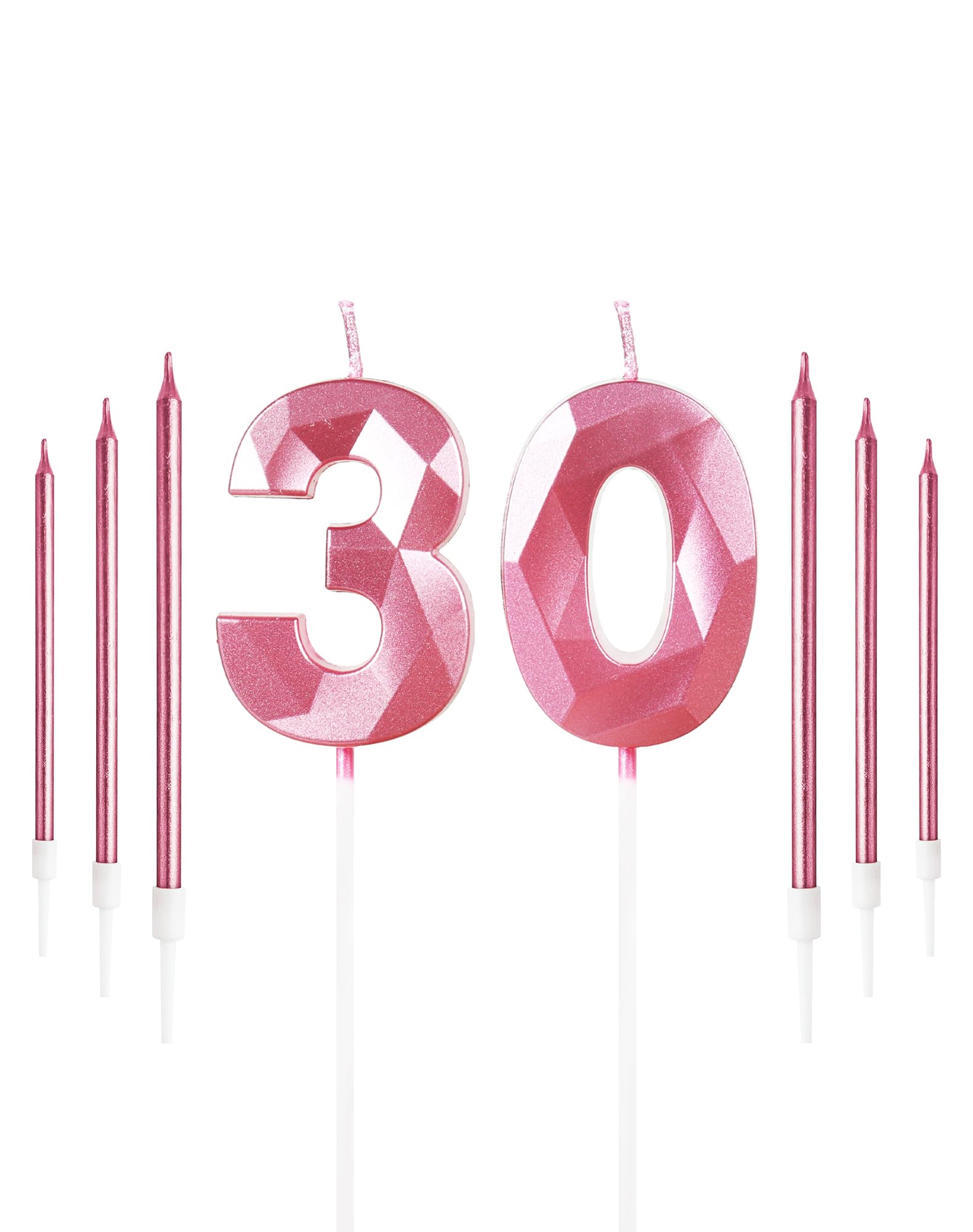 Geburtstagskerzen-Set In Roségold – 30 Stück, Dünne Kerzen Für Kuchen & Cupcakes