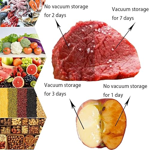 Miniatura 7 de Sous Vide Bags - Juego de 22 bolsas reutilizables al vacío para almacenamiento de alimentos, con bolsas de alimentos al vacío de 3 tamaños, 1 bomba