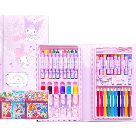Amazon Co Jp サンリオキャラクターズ ブック型 文房具セット 42種類 お絵かきセット おえかきセット ステーショナリー シール１枚 女の子 お絵描きセット おえかきバッグ 色鉛筆 クレヨン 文具セット お絵描きセット マイメロディ クロミ おもちゃ