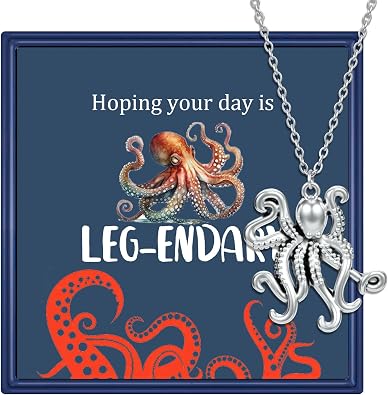 MollyQueen Vintage Gothic Octopus Necklace for Women Octopus Jewelry Antique Finish Handmade Pirate Costume Accessory Gothic Jewelry