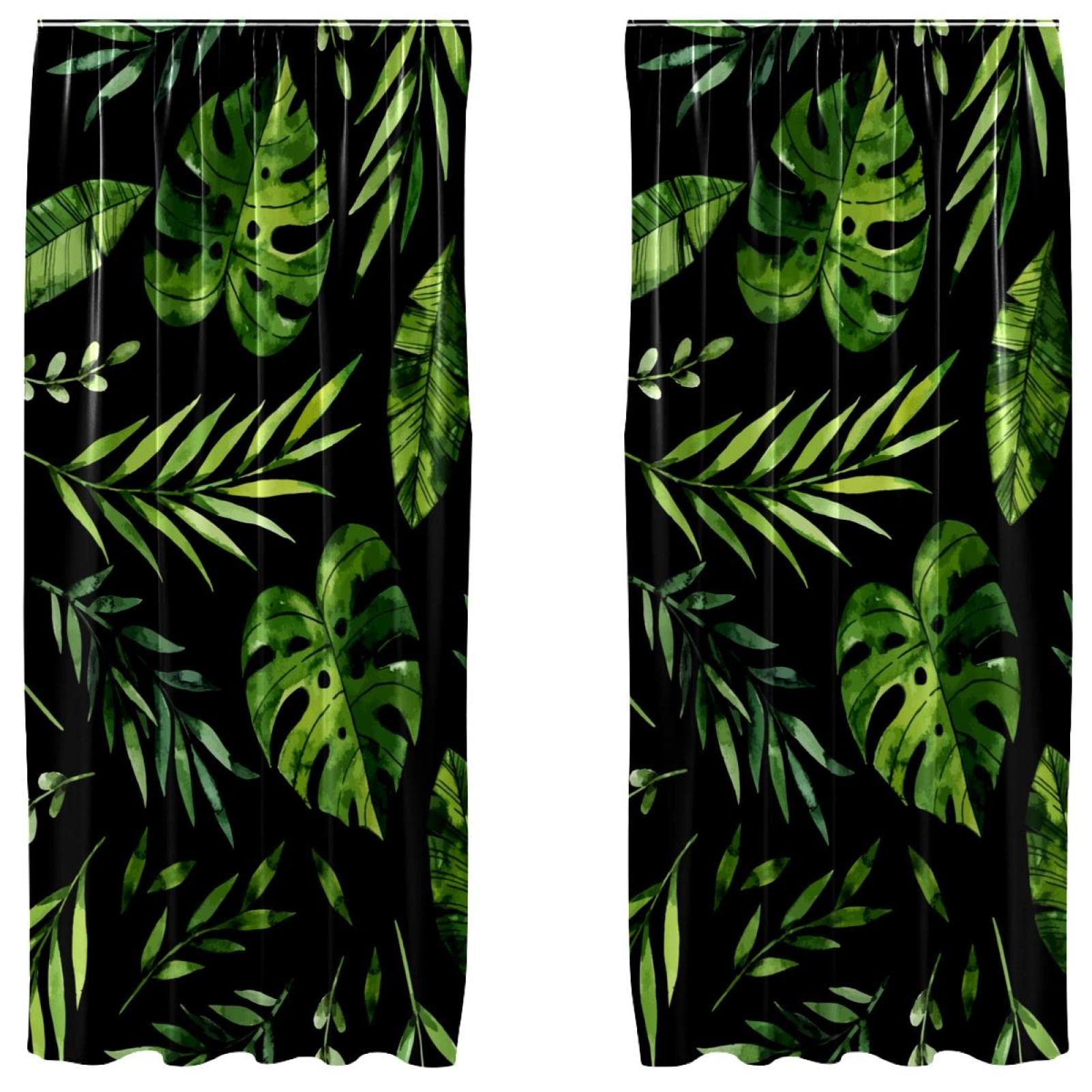 Cortinas de hoja verde tropical que llenan de luz natural tus espacios oscuros