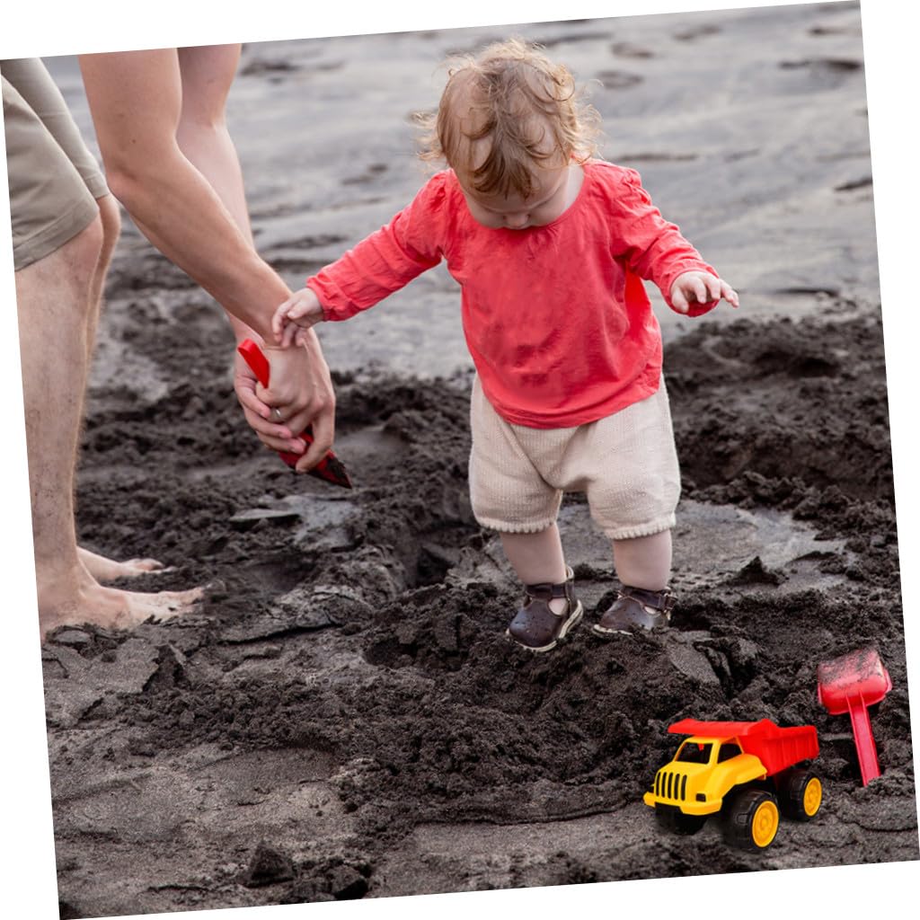 Mikinona Camion Giocattolo da Spiaggia Resistente, Macchinina Giocattolo di Sabbia Media in Plastica Ecologica, Set di Veicoli per Gioco All’aperto e Sviluppo Coordinazione Mano-occhio