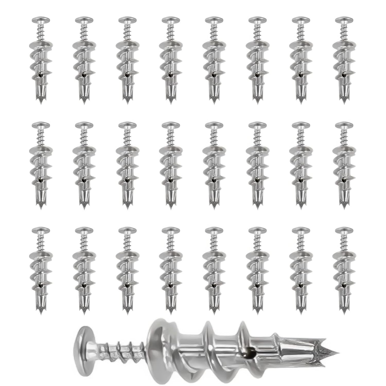 8 Zinc Self Drilling Drywall Anchors, 50 PCs HollowWall Anchor Kit
