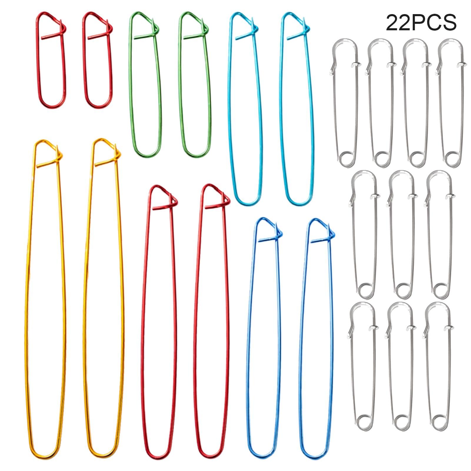 OTAIVE 12Pcs Knitting Stitch Holders,Assorted Colors Aluminium Cable Needles Stitch Holder Set Aluminum Crochet Lite for Blankets Scarves Other Knitting Project Crochet Projects(mutil)