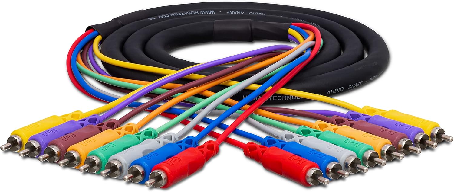 Hosa CRA-802 RCA to RCA, Unbalanced Snake, 6.5 Feet