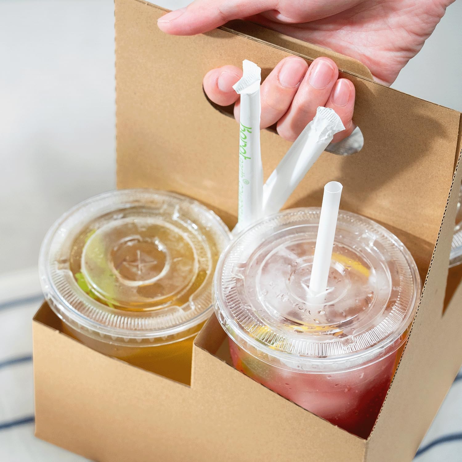 Karat Earth [2500 ct] 8.75" PLA Jumbo Smoothie Straws, Diameter 8mm Disposable Individually Wrapped Drinking Straws for Milkshake/Slushies| White, KE-C9230 (White)