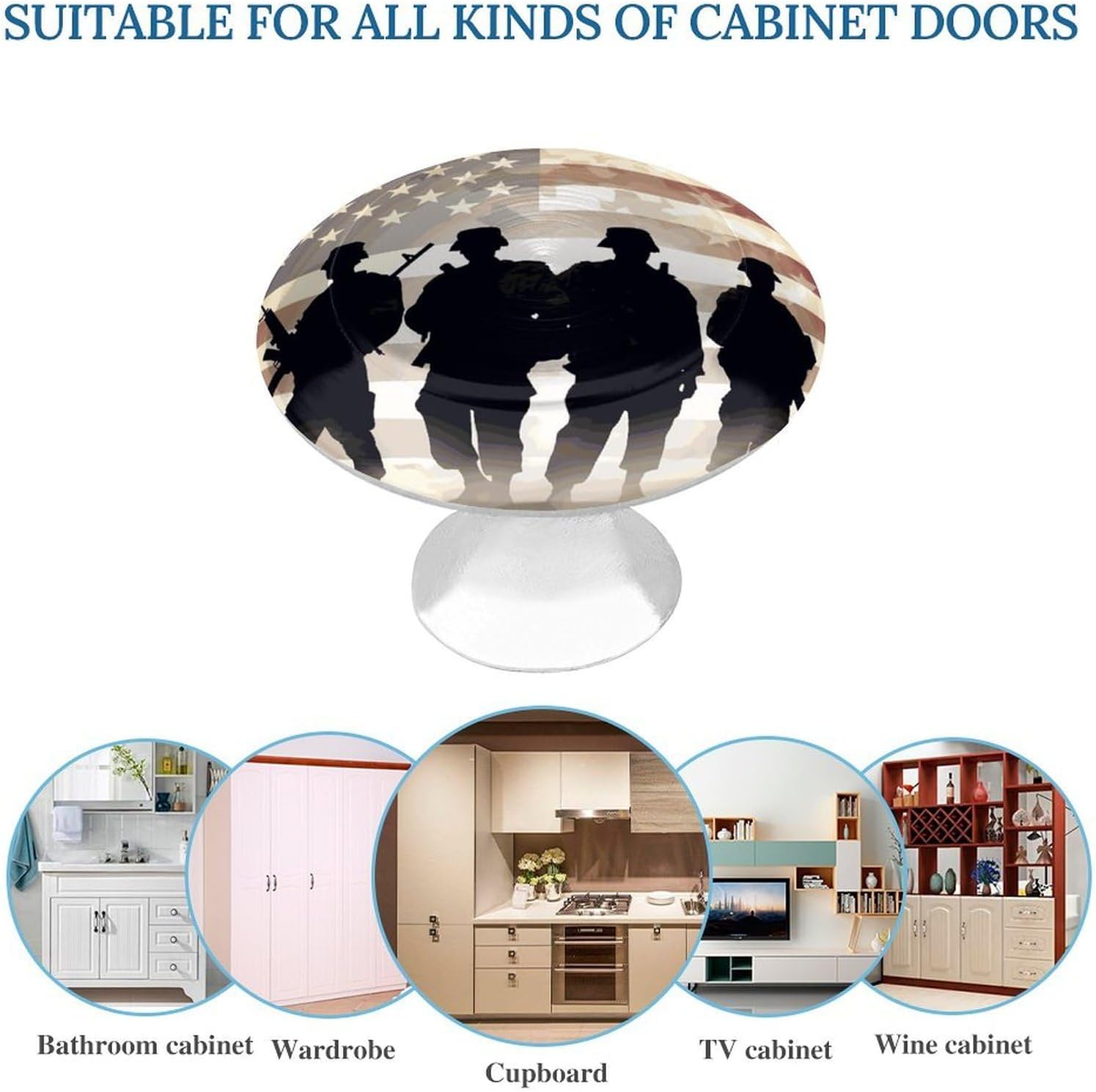 Cabinet Handles Round Drawer Pulls Armed Forces Day American Dresser Knobs for Cabinets and Drawers Handle Kitchen Cabinet Pulls for Bathroom Cupboard Drawers Cabinet Pulls for Kitchen Door