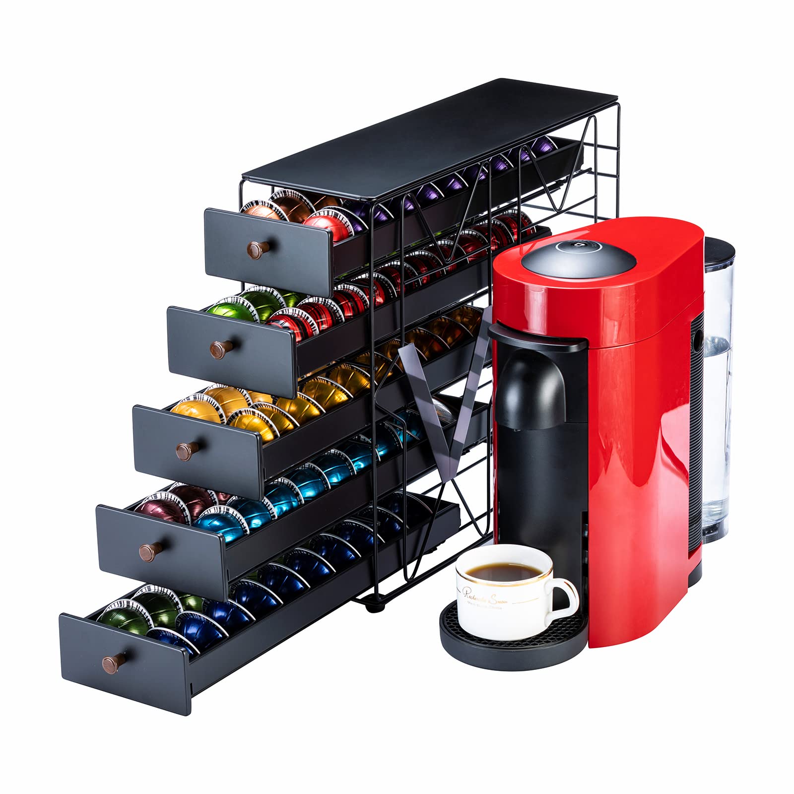 Photo 1 of ZCDCP for Nespresso Pod Holder Drawer Vertuo Pod Storage 5 Tier Coffee Pod Holder?100 Pods?