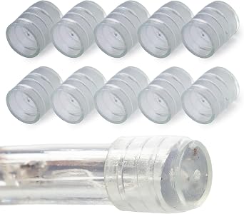 3/8 Inch LED Rope Light End Caps 5 Pack - Clear PVC End Plugs for Lighting Strands - Safety Covers for Custom Cuts & Repairs