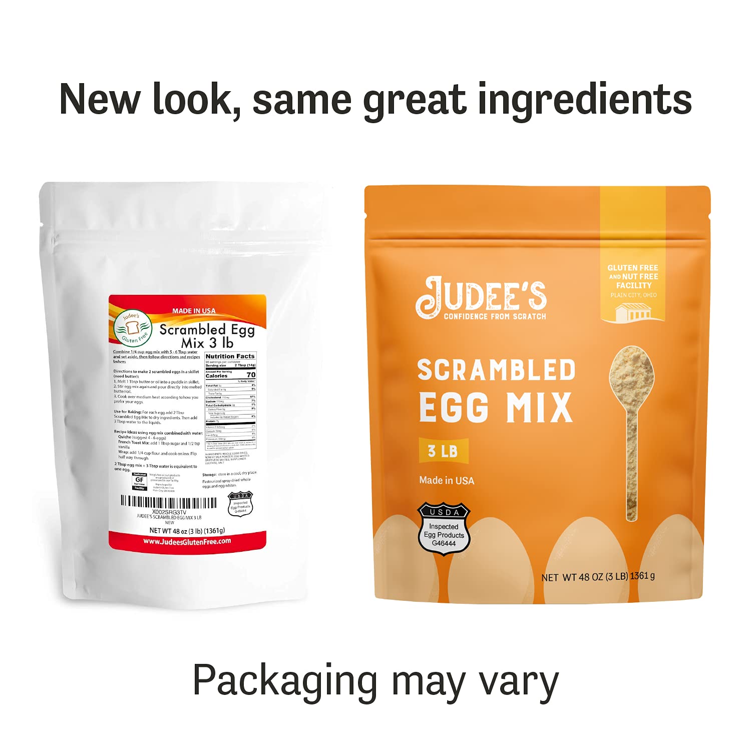 Amazon Com Judee S Scrambled Egg Mix 3lb Pasteurized 100 Non Gmo Gluten Free Nut Free For Baking And Homemade Scrambled Eggs Made From Real Eggs And Real Dairy Great For Travel