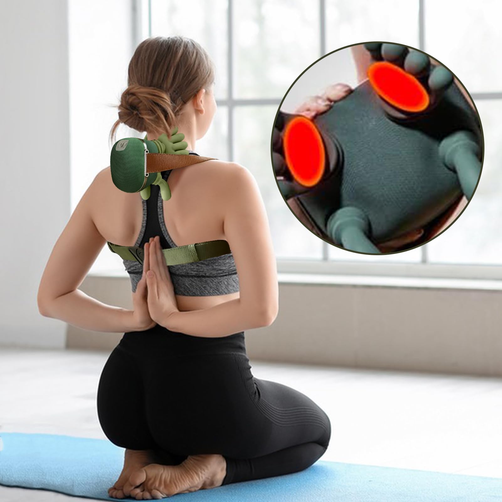 Massierende Hand Für Nacken, 4D-Nackenmassagegerät, Wiederaufladbarer Nacken- & Schultermassagegerät Mit Akupressur Und Wärme, Zum Reisen, Ausruhen, Zur Stresslinderung
