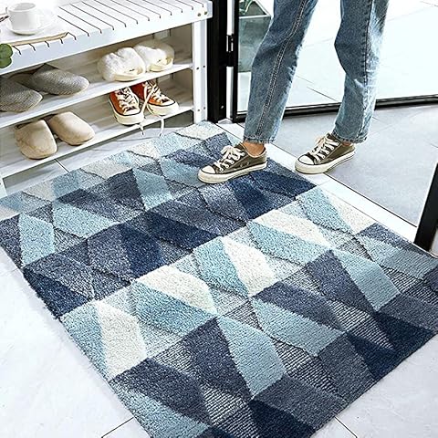 Anti-Slip Rug Gripper,16 Pcs Anti Curling Carpet Grippers for Wooden Floors,Carpet Corner Rug Grippers,Washable Carpet Sticker Reusable Rug Sticker with Strong Sticky for Office Kitchen Bathroom(Navy) Cover