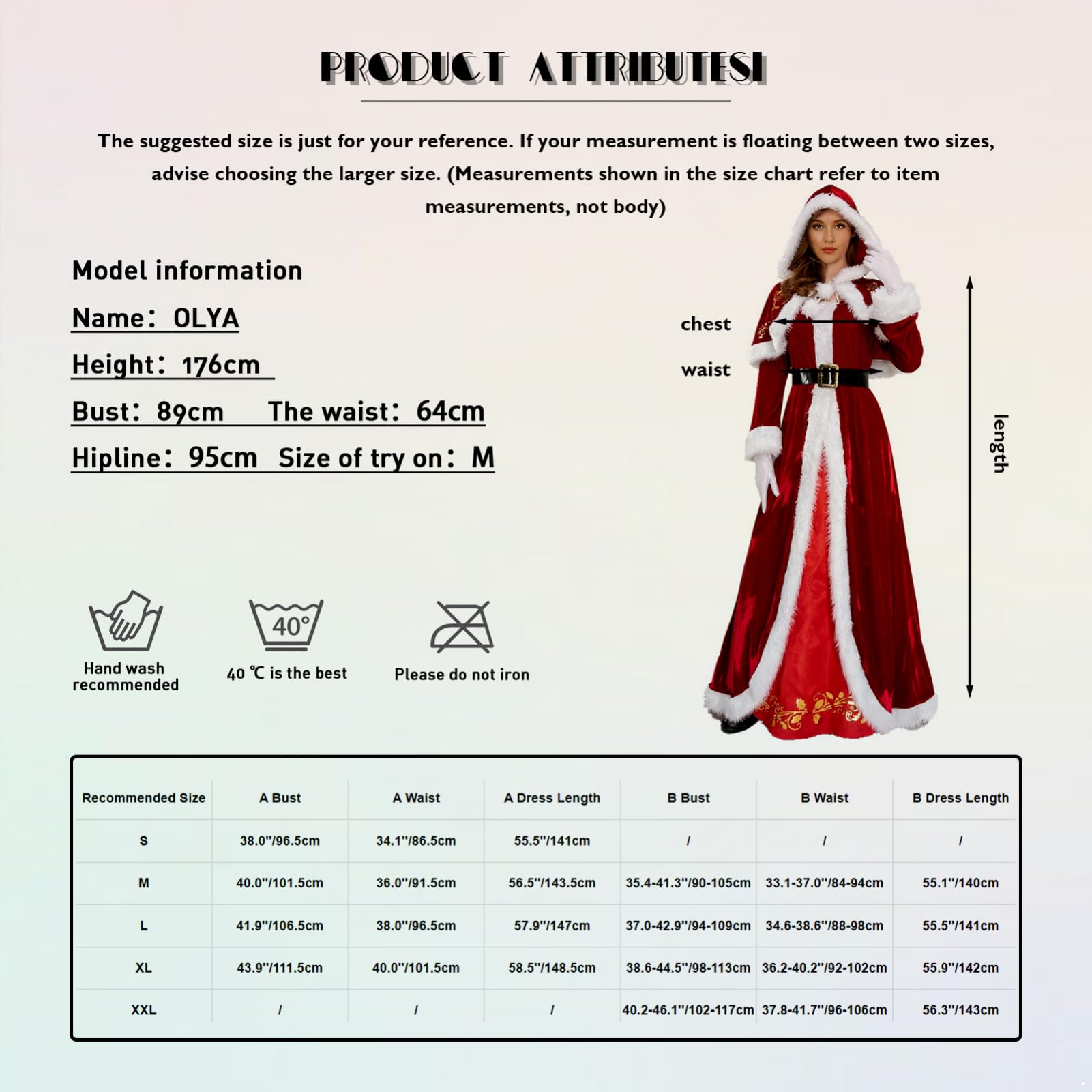 iEFiEL Weihnachten Party Kleider Damen Weihnachtsfrau Kostüm Miss Santa Kostüm Langarm Weihnachtskleider rotes Samt A-Linie Midikleid
