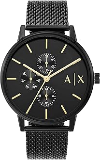 A|X Armani Exchange Men's Watch with Three-Hand Analog Display and Stainless Steel or Leather Band, Watch for Men
