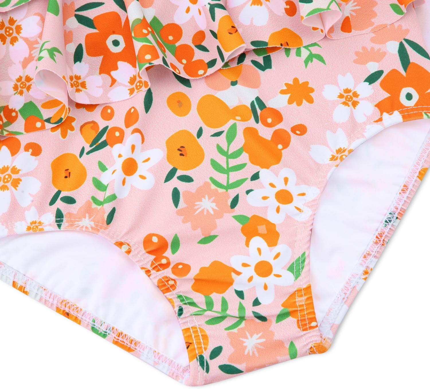 Girls One Piece Swimsuits Cute Ruffles Swimming Bathing Suit with Adjustable Straps Beach Pool Kids Swimwear 3T-12 image 3