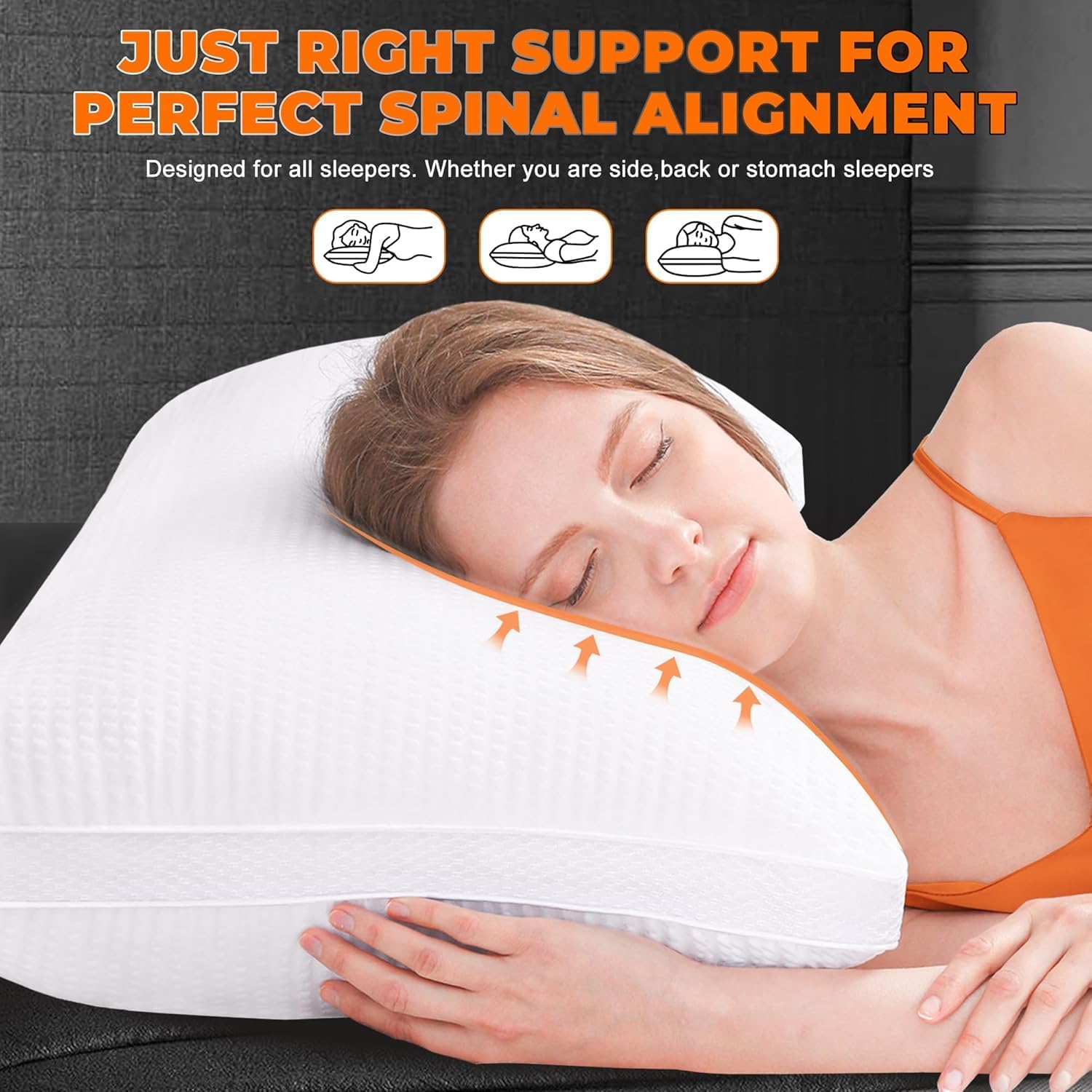 Bed Pillows for Sleeping Firm and Soft Set of 2, Supportive & Comfortable Down Alternative Pillow, Luxury Hotel Gusseted Pillows for Side and Back Sleepers (White, Standard(Pack of 4))