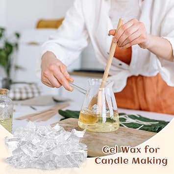 6lb Clear Gel Wax for Candle Making, Transparent Jelly Wax Melts Crystal Gel Candle 96 OZ