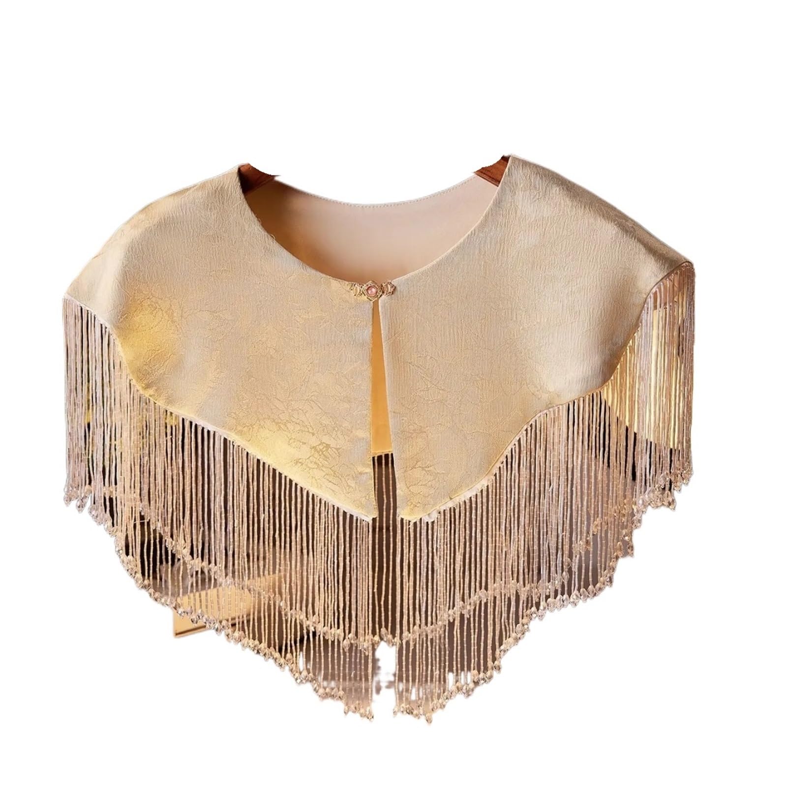 Châle col de cape en broderie jacquard vintage et glands pour un costume de scène premium - 6