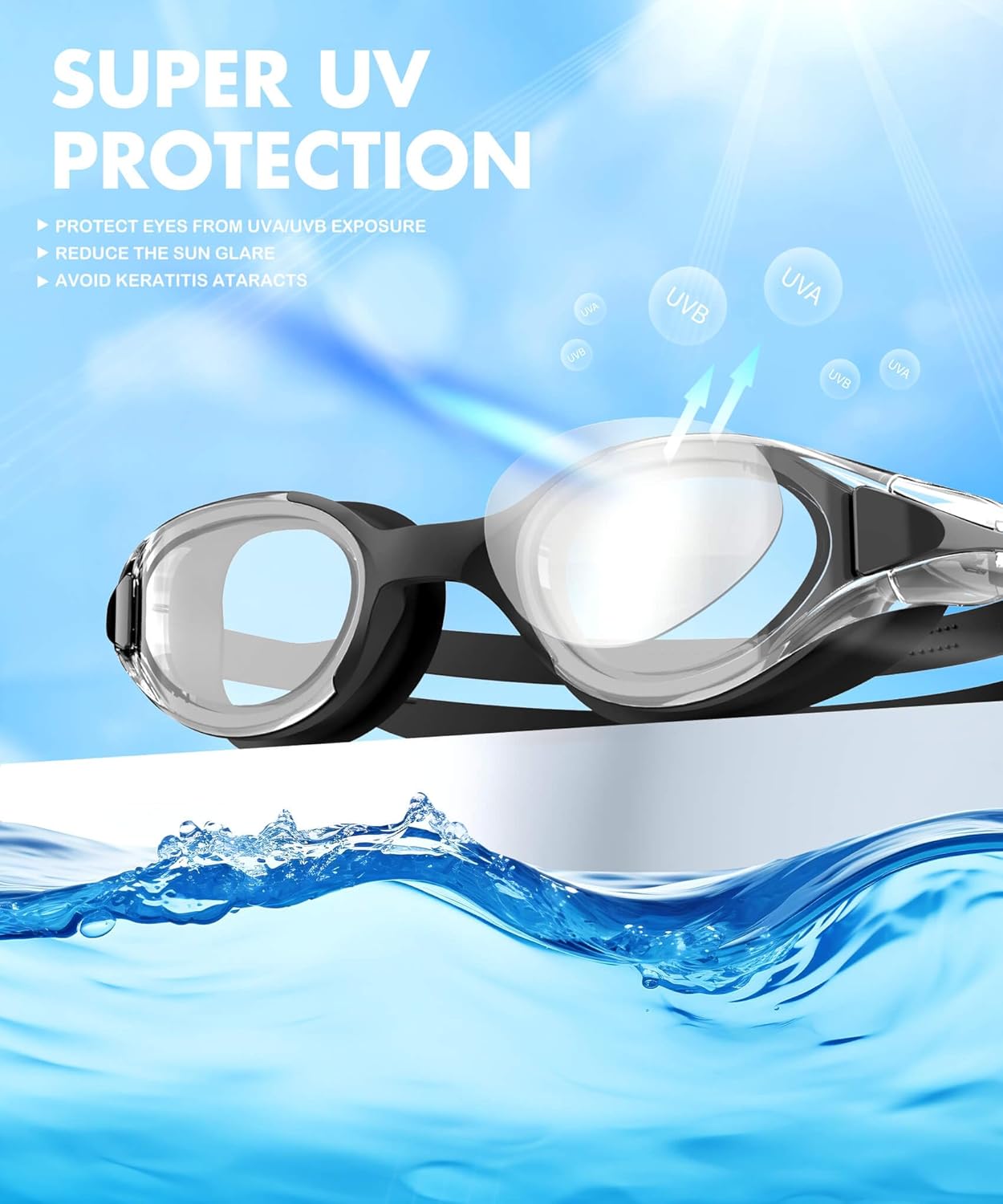 NSSIW Swim Goggles Adult Swimming-Goggles: Pool Goggles for Men and Women with Anti Fog UV400 Protection No Leak 3 Pack - Image 6