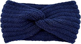 رباط رأس من الكروشيه المضفر مزين بفيونكة للأطفال الصغار والنساء، ناعم وقابل للتمدد وسميك ومزغب ومناسب لتدفئة الأذن وللرياضة، ملابس دافئة للفتيات الجميلات من لون شيل، C6