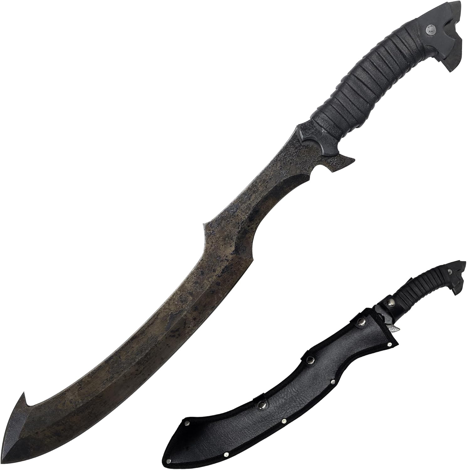 SV Handmade cast Manganese Steel Chopping Blade Sword, Full Tang, Outdoor, Hunting, Camping, Hiking, Survival, with Protective Cover, Multiple Styles to Choose from