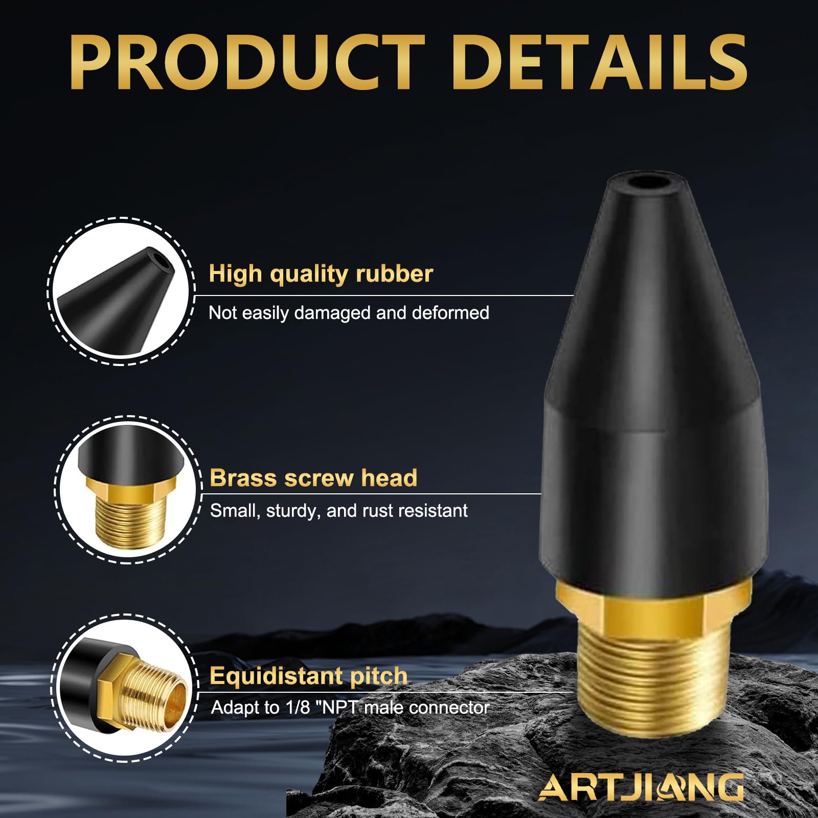 Air Tool Nozzles - 8 Pack Rubber Tips -4