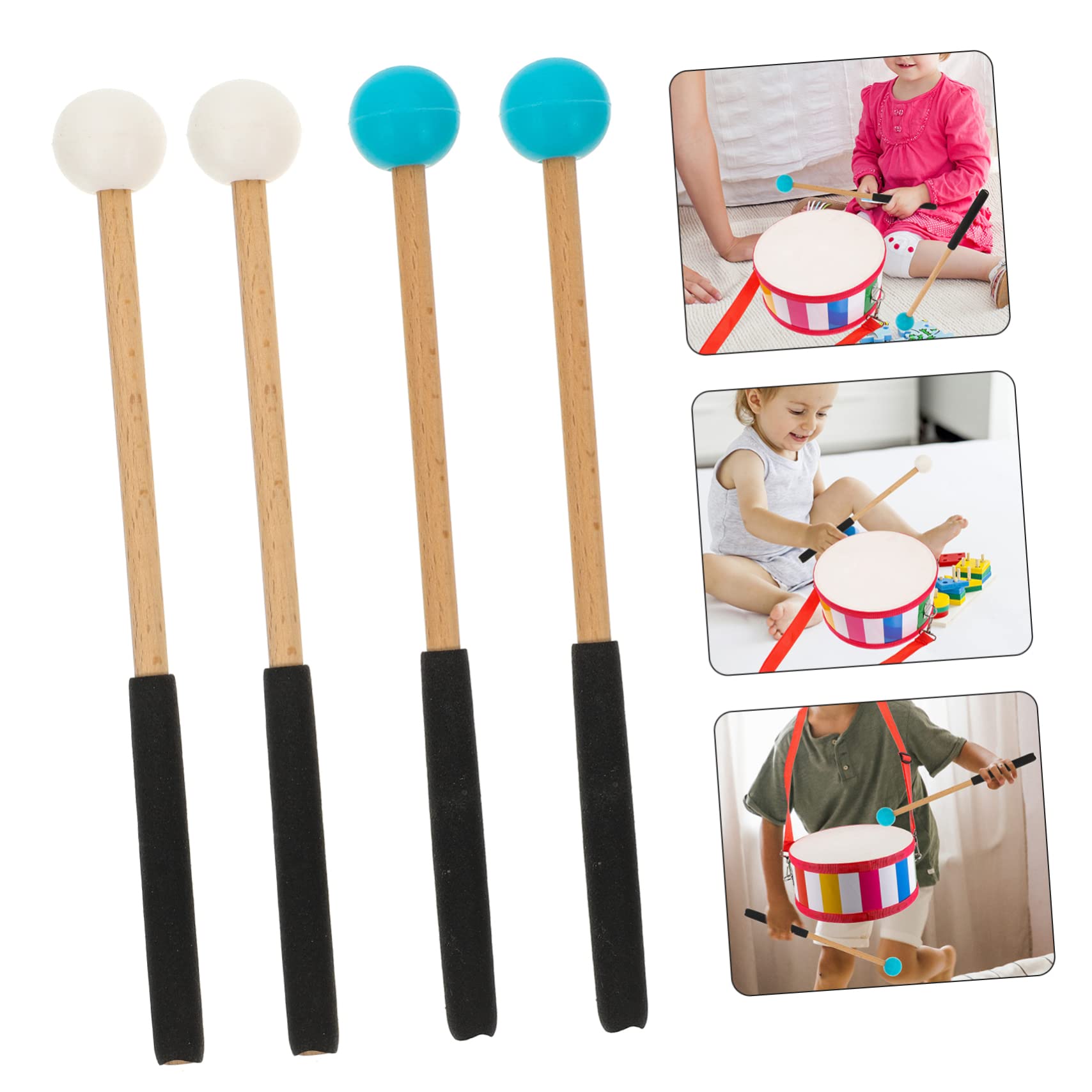 VICASKY 6pares Mallets De De Lengua De Baquetas De Percusión Mango Herramienta Musical Para Instrumentos De Percusión Accesorios Para Drumsticks y Suministros De Tongue Drum