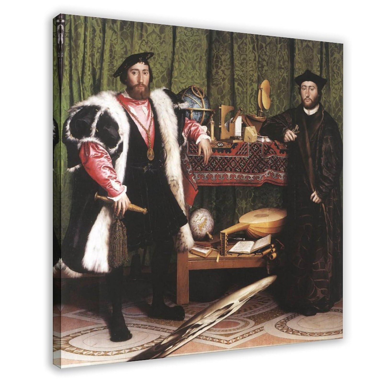 WCYB The Ambassadors by Hans Holbein The Younger Posters Prints Canvas Deco Paintings Wall Art Frame 12" L X 12" W