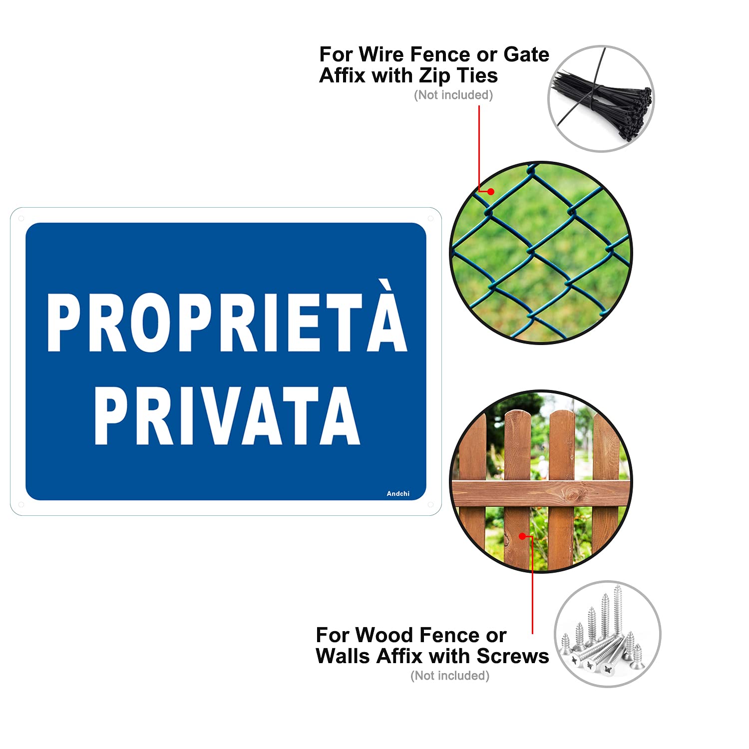 2 pezzi PROPRIETÀ PRIVATA 35 * 25cm Impermeabile e Antiruggine Cartello in Alluminio in Metallo per Giardino, Patio