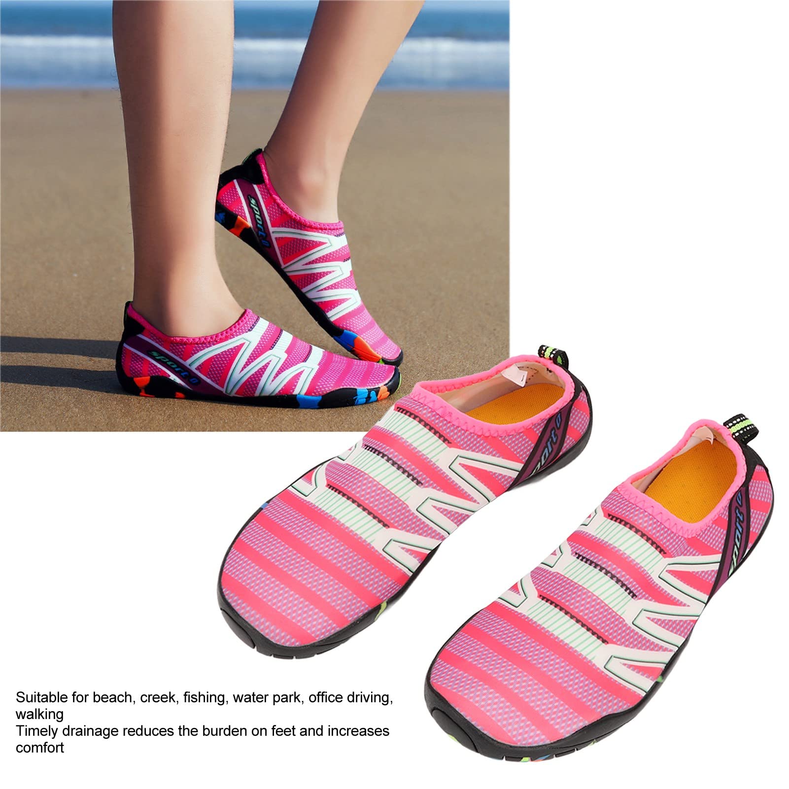 QANYEGN Women's Diving Shoes, Lightweight Breathable Outdoor Snorkeling Shoes, Quick Drying Water Shoes for Beach Stream Tracing Hiking (Size 36)