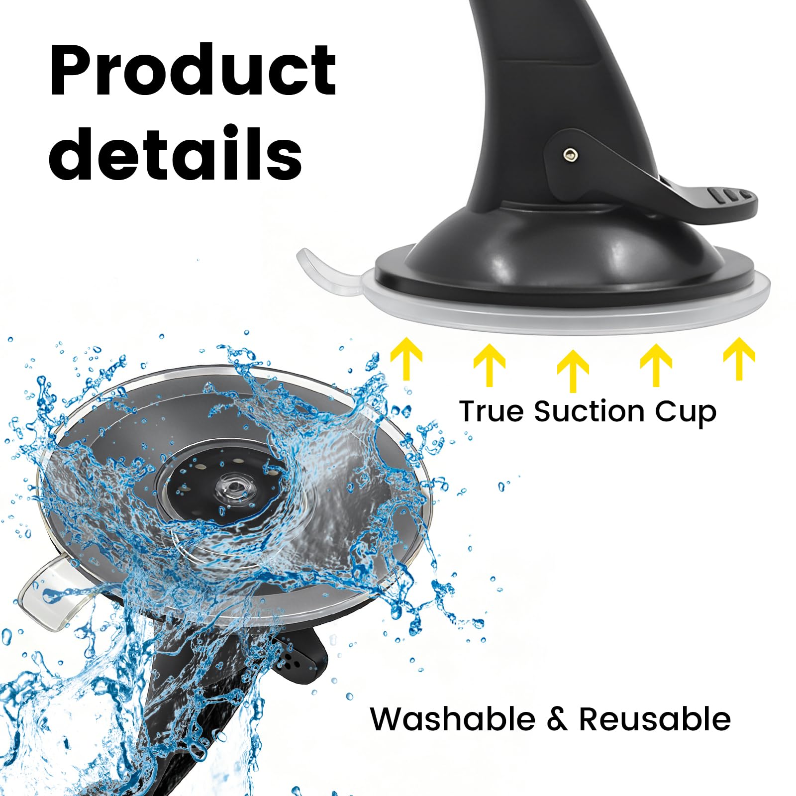 jose2015 2 ventosas de TPU de 17 mm, soporte de ventosa para parabrisas GPS, soporte GPS para Nuvi Drive Dezl RV GPS, color negro