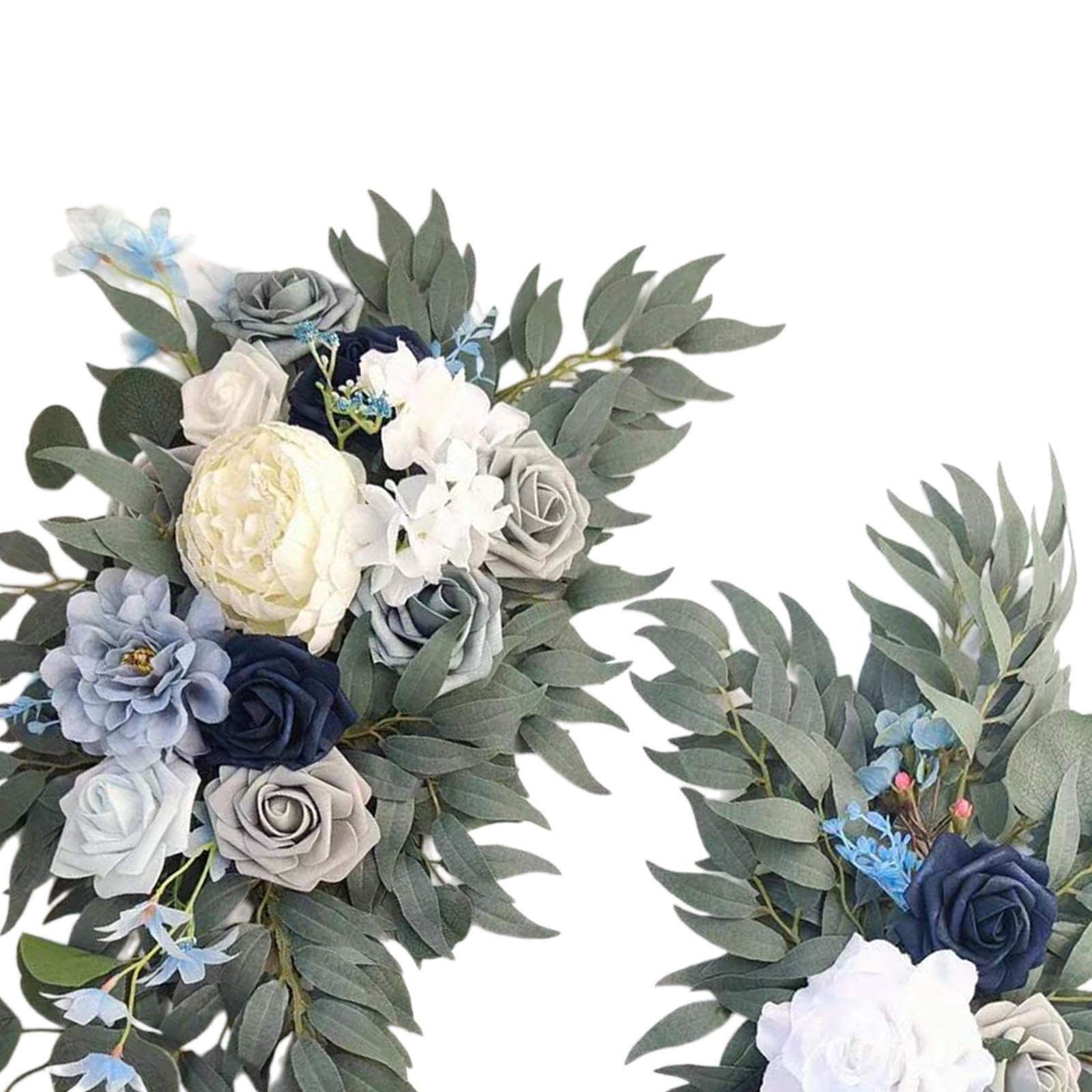 Fenteer Hochzeitsbogen-Blumen-Set für die Haustür, Blumengirlande, Hochzeitsdeko, Wandarrangement, Frühling, künstliche Blumengirlande für den Schreibtisch, Blau