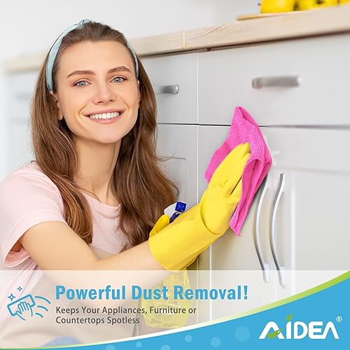 Miniatura 59 de AIDEA Paño de limpieza de microfibra, paquete de 24 toallas de microfibra suave para automóviles, trapos de limpieza absorbentes, paños de lavado