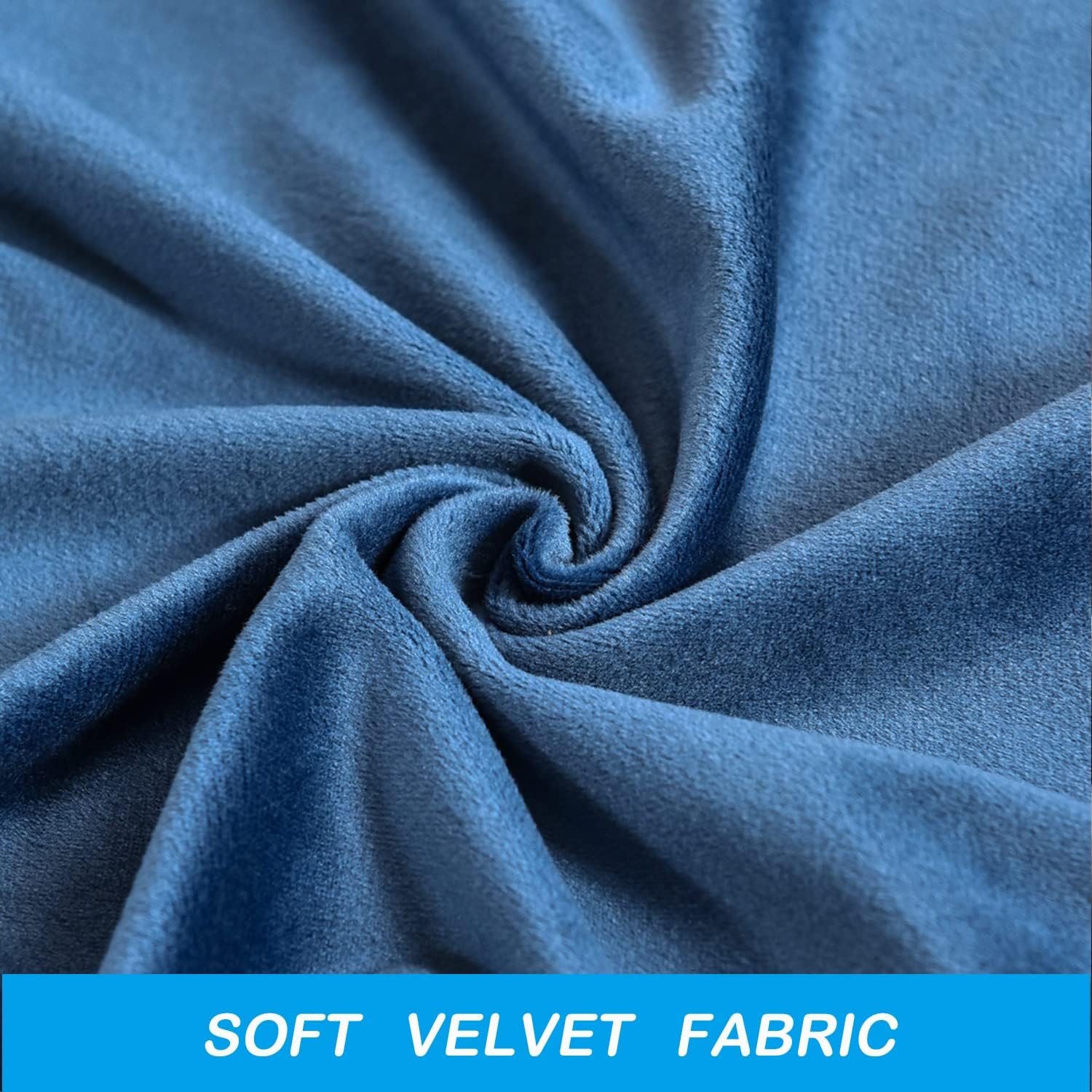 OBCREAT Wingback Chair Covers,2 Piece Stretch Velvet Wingback Chair Slipcover Soft Wing Chair Sofa Covers with Elastic Bottom,Armchair Couch Cover Furniture Protector for Living Room (Navy)