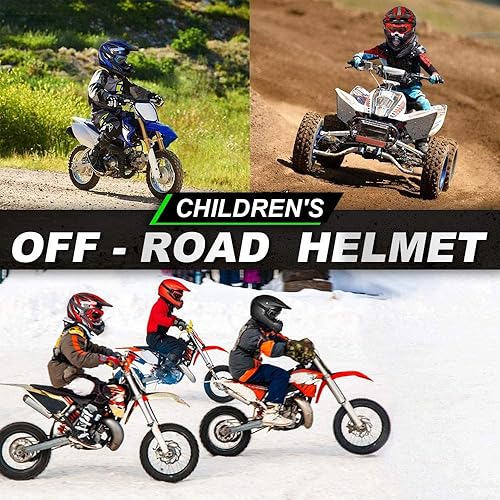 Miniatura 6 de ILM - Casco con gafas de seguridad y guantes deportivos para niños y adolescentes, para motocross, cuatrimoto, motocicleta, todoterreno. Aprobado