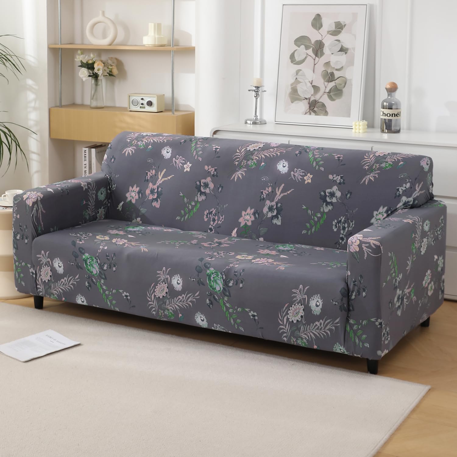 HOKIPO Polyester Blend 140 Gsm Stretchable Sofa Cover For 4 Seater Sofa, Buff Brown Geum (Ar-5130-D3) (B0D78R2SX8) Amazon Price History, Amazon Price Tracker