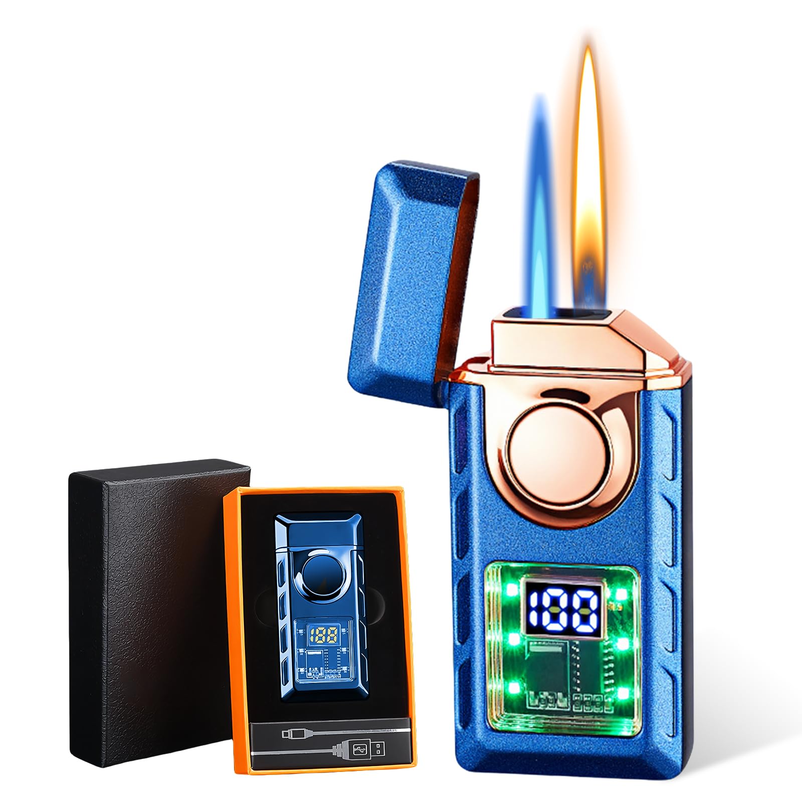 Accendino Elegante A Gas Butano - Design Drago, Ricaricabile, Regalo Per Uomo - Foto 3