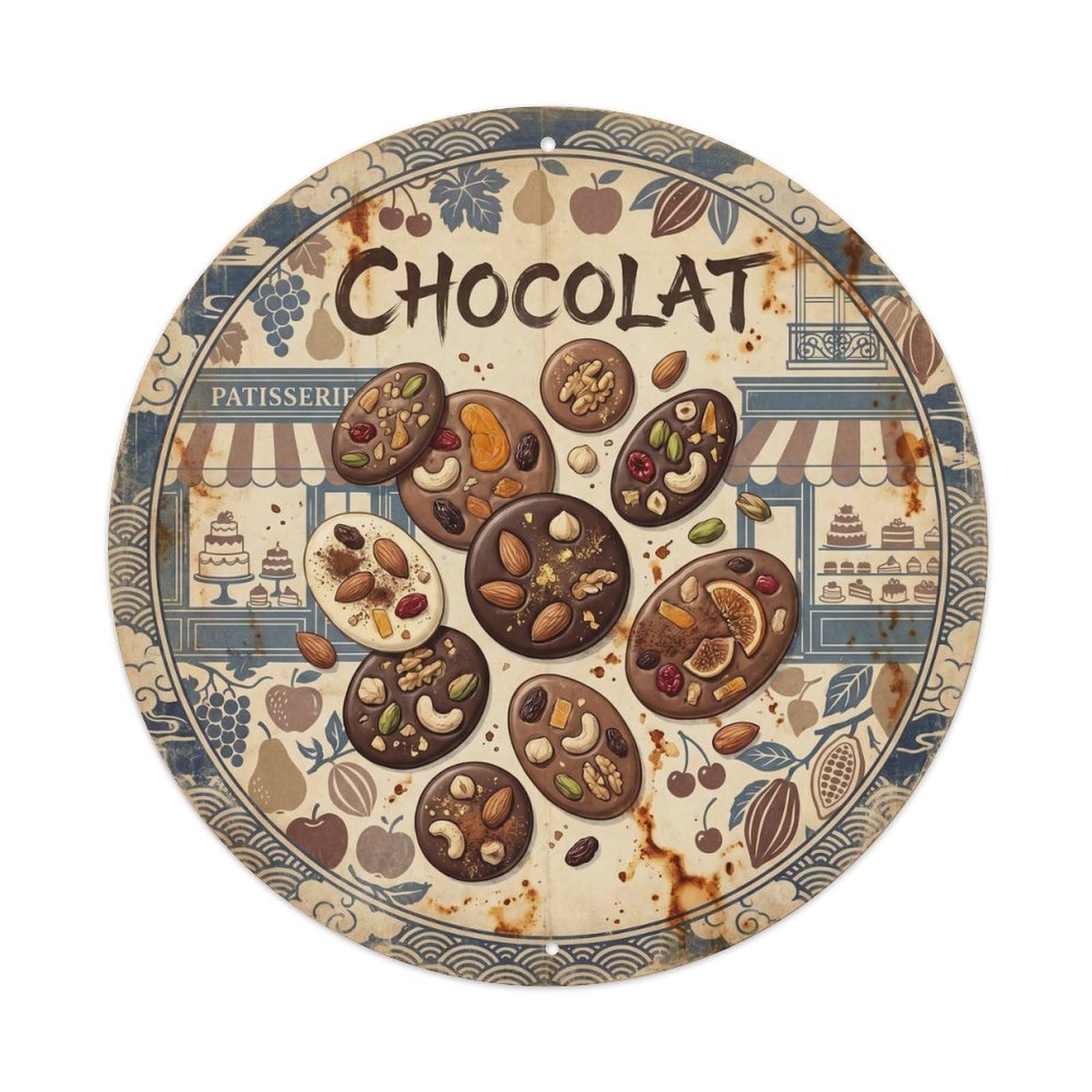 Patisserie Confectionery French Culture Retro Woodblock Metal Tin Sign