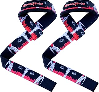 Anime Lifting Straps - Padded Wrist Straps for Weightlifting, Bodybuilding, Gym Workouts, Powerlifting, Deadlifts & Fitness (Soft Cotton 23.5 inch, 1 Pair)