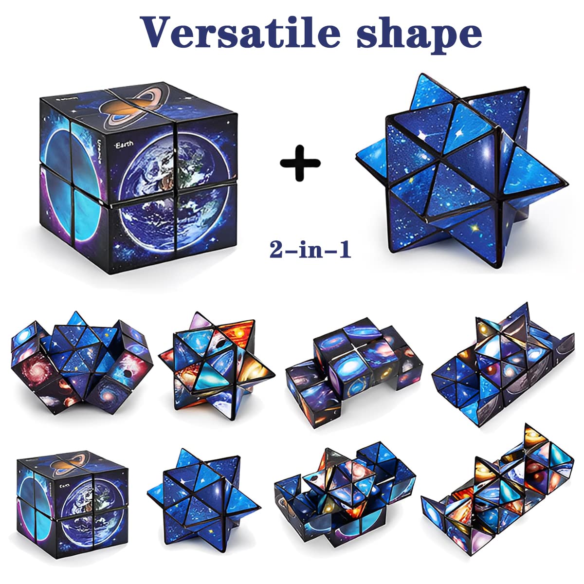Magic Star Cube 2 in 1,Infinity Cube,Speed Cube D Puzzle Cubes for Kids