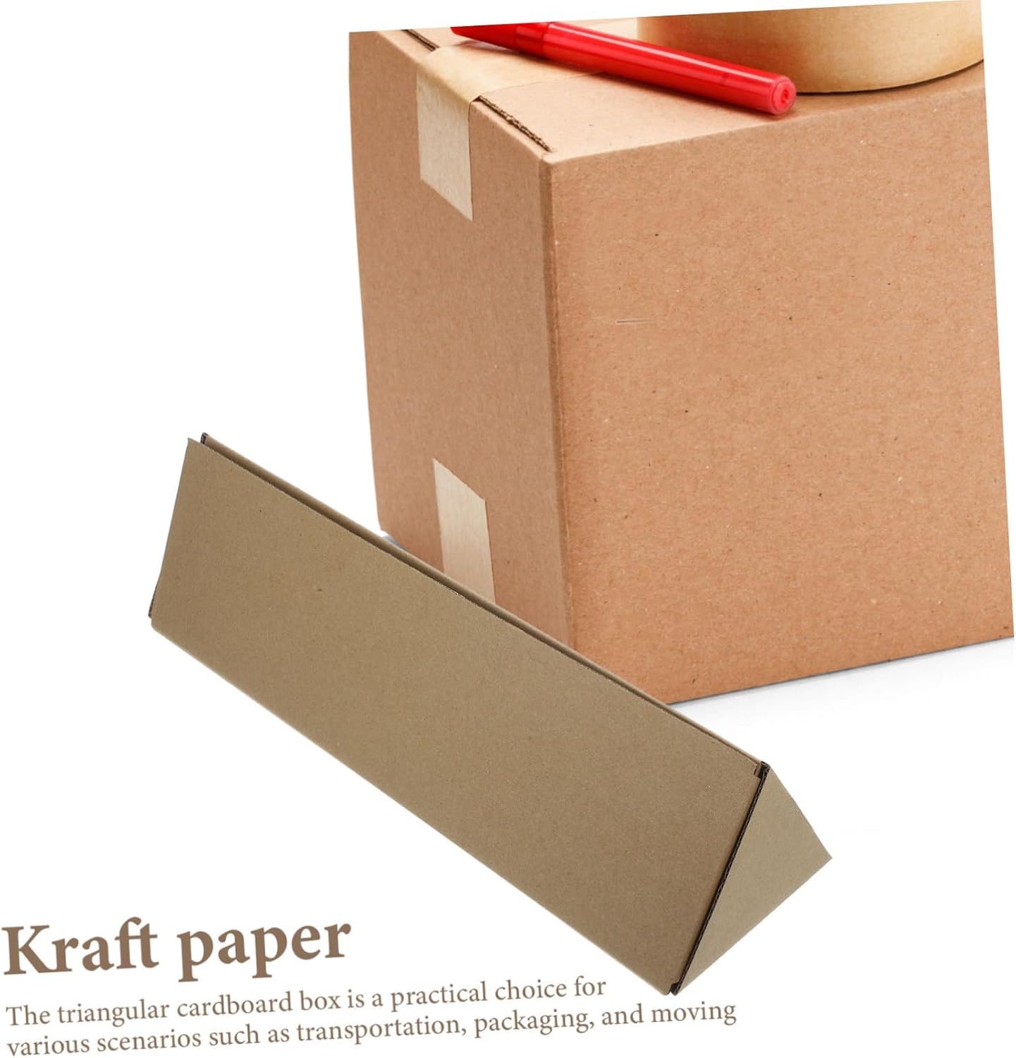 10pcs Triangle Shape Mailing Tube for Drawing Poster Storage Corrugated Cardboard Packaging Box Convenient Assembly for Shipping Moving Design