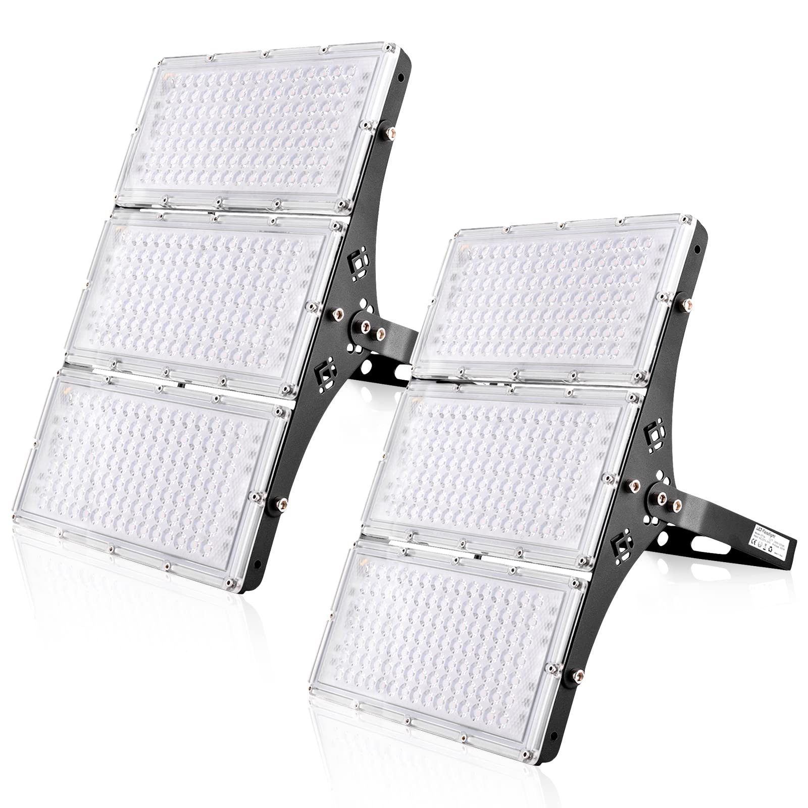 Viugreum Faretto LED da Esterno 300W 2 Pezzi, IP66 Resistente all'acqua Faretti LED da Esterno, Luce Di Sicurezza 30000LM, 3200K Bianco Freddo, Super Luminoso Esterno led per Giardino, Magazzino