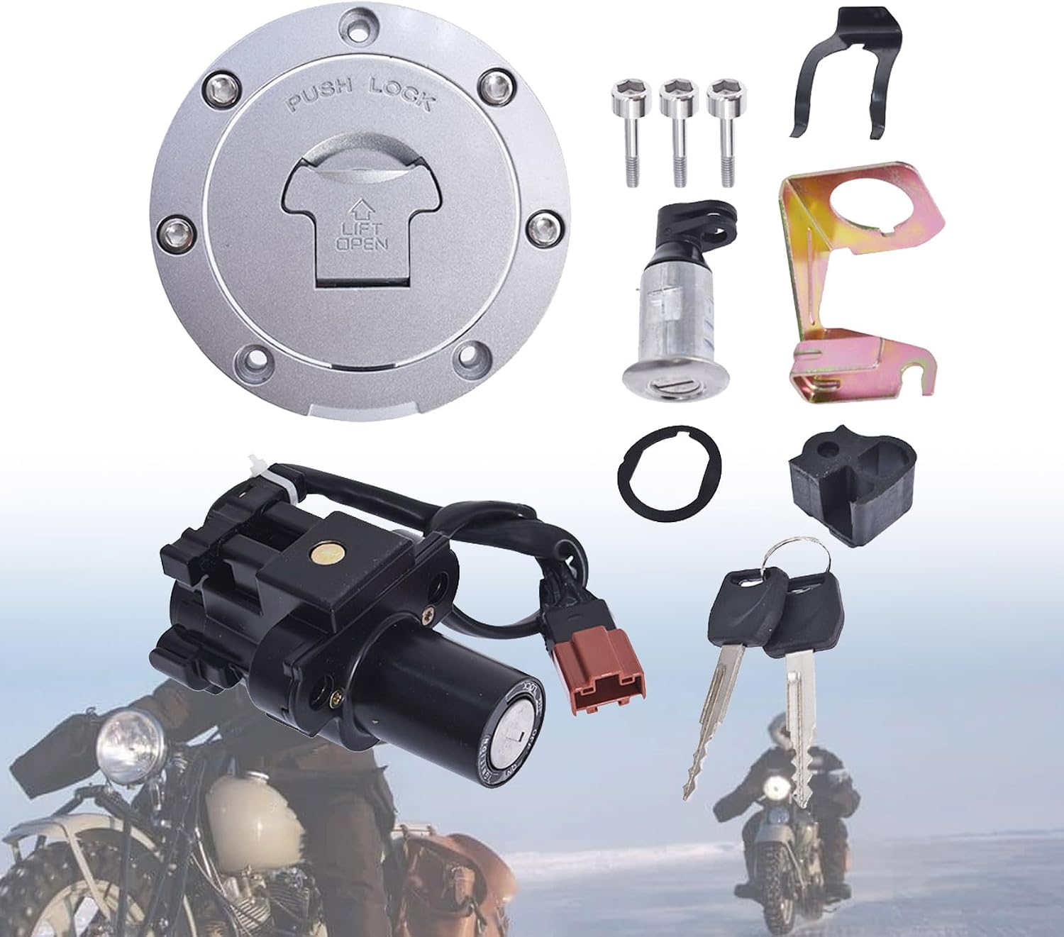 Ignition Switch Fuel Cap Seat Lock Key Replacement for Honda CBR1000RR CBR 600RR