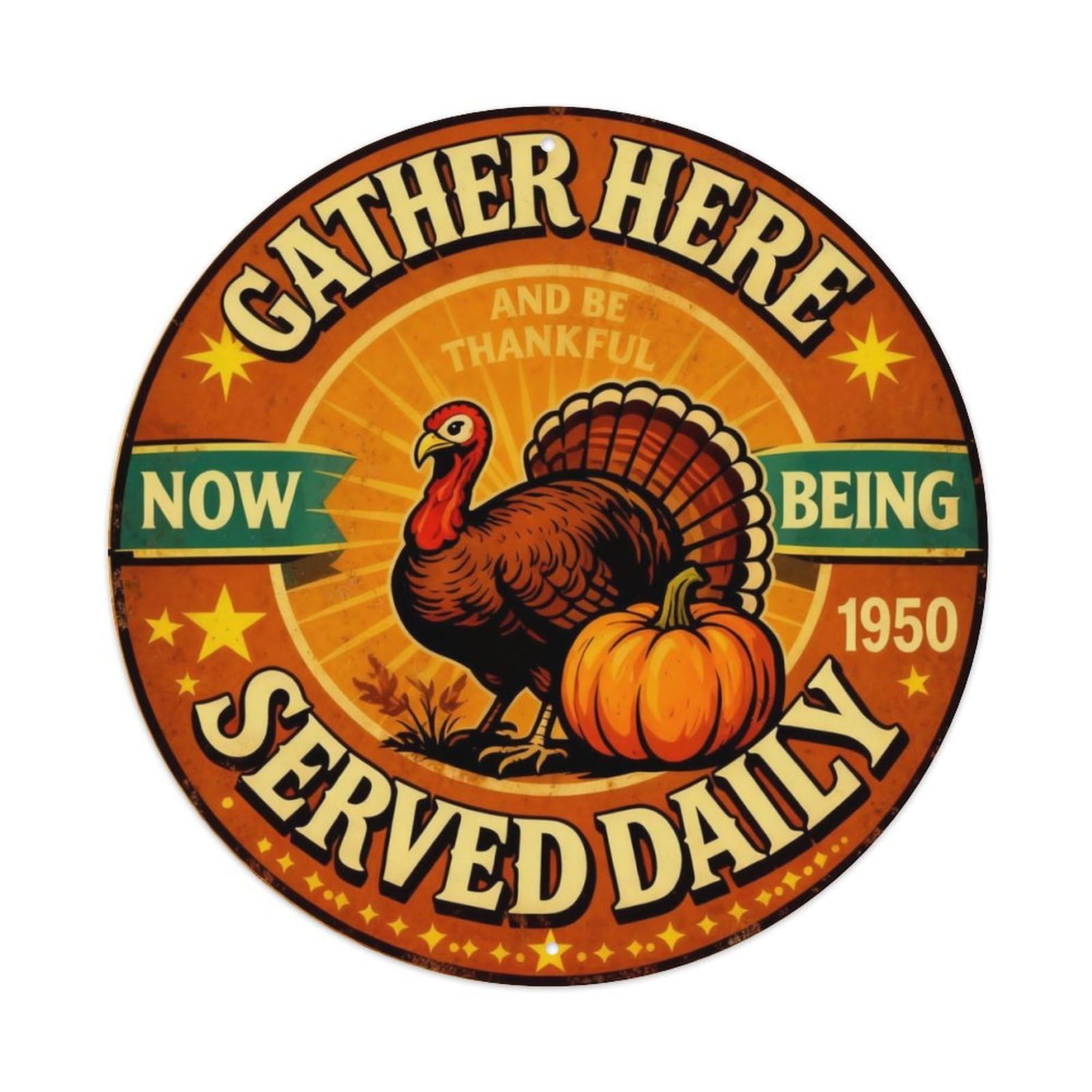 Vintage Thanksgiving Tin Sign Metal Tin Sign Plaque