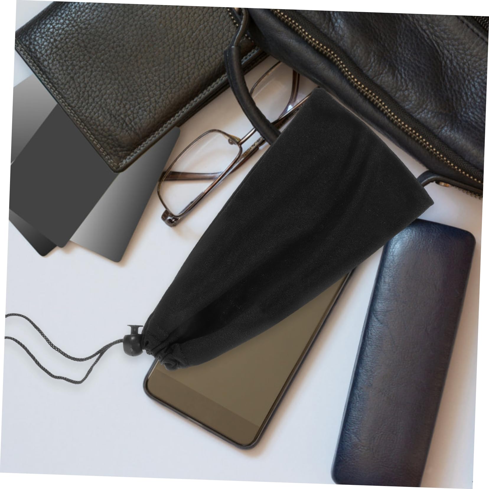 GALPADA Aufbewahrungstasche Für Sonnenbrillen Beutel Mit Kordelzug Brillentragetasche Make-up-organizer-tasche Verschleißfeste Brillenetuis Lesebrillenbeutel Superfeine Faser Black