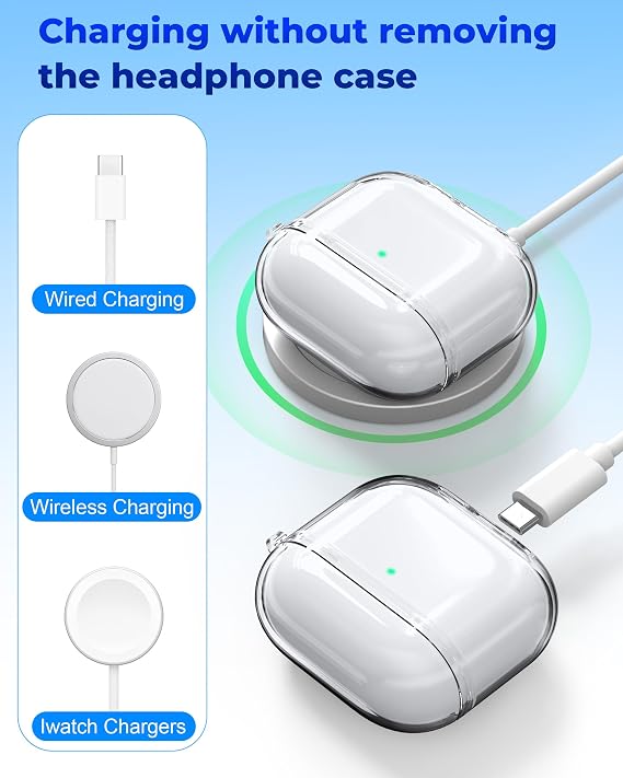 EQD for AirPods 5/4 Case Clear (2026/2024), with Cleaning Kit, White