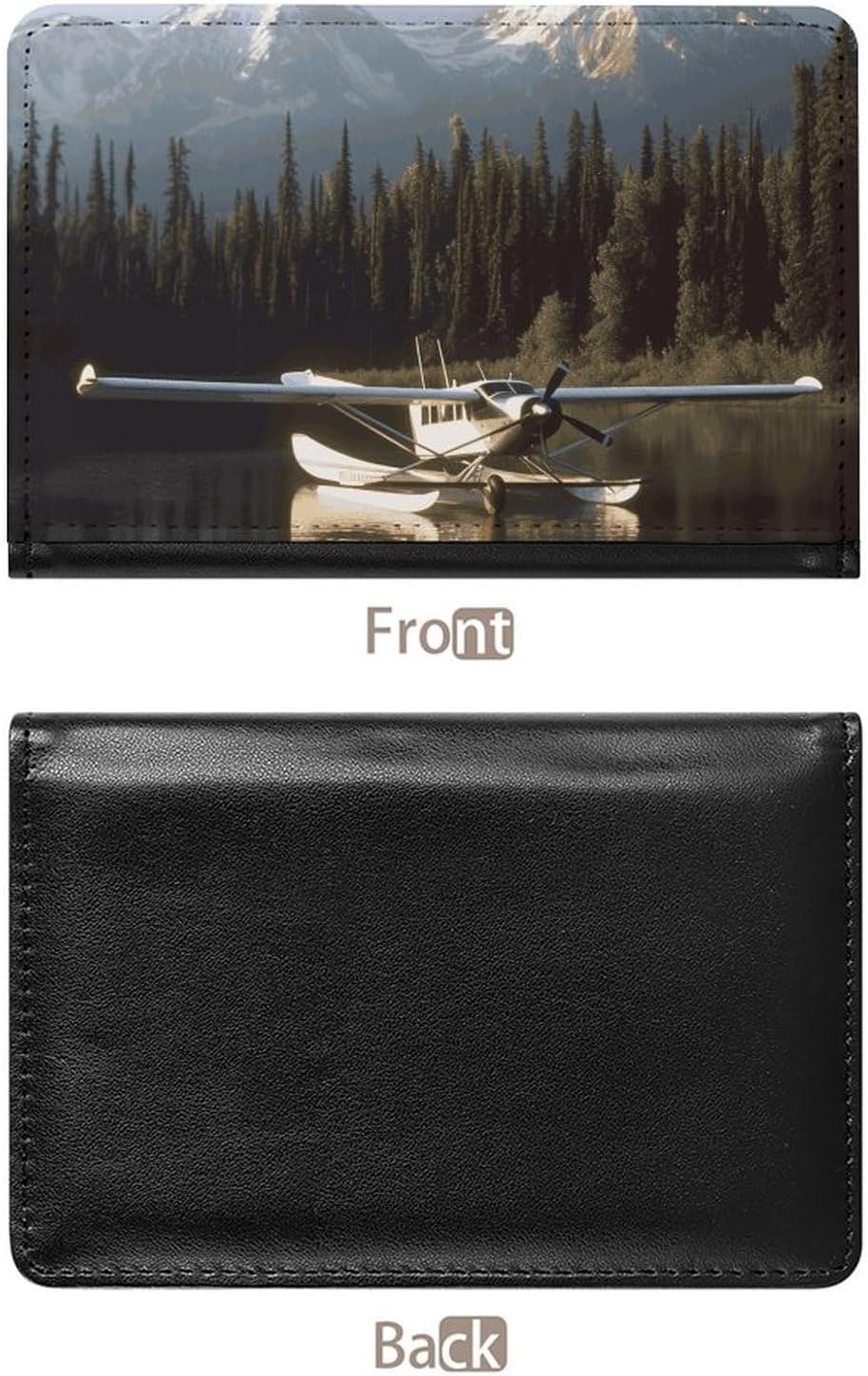 Passport Holder Travel Accessories Airplane on Lake Waterproof Passport Travel Wallet with Card Slots for Women Men